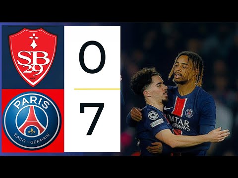 PSG vs Brest 7-0 (10-0 Aggregate) | PSG Demolish Brest! | CHampions League Knockout | Highlights 4K thumbnail