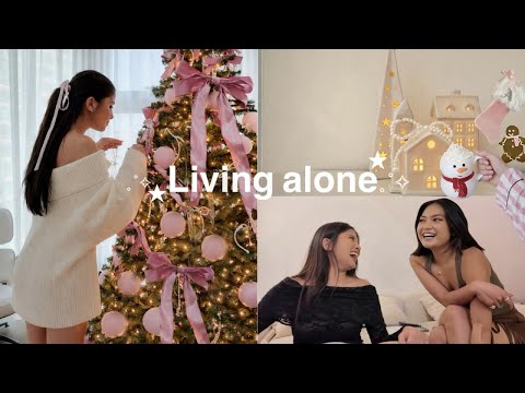 Living alone • christmas season, vision board night, catching up with YouTuber friends!  thumbnail