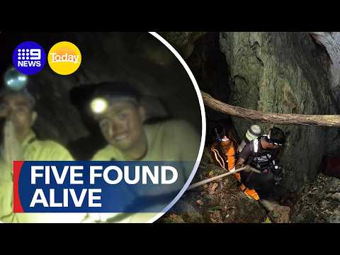 Villagers found in abandoned gold mine after eight days | 9 News Australia thumbnail