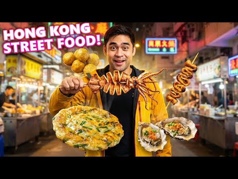 Hong Kong Night Market Food Crawl! Street Food Tour at Night 🇭🇰 thumbnail