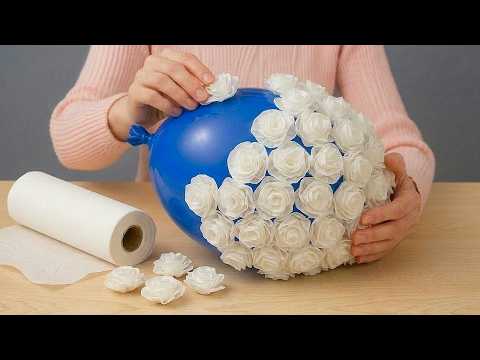 INCREDIBLE DIY Idea with a Balloon and Tissue Paper! Home decor thumbnail