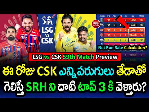 CSK Playoff Scenarios & Net Run Rate Calculation for Top 3 ? | LSG vs CSK Preview | GBB Cricket thumbnail