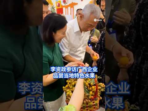 在中国广西进行访问的国务资政李显龙参观中新南宁国际物流园区，品尝当地特色水果。#8视界新闻网 #新加坡国务资政 #李显龙 #中国广西 #8worldnews thumbnail