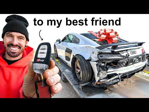 I BOUGHT MY FRIEND A WRECKED AUDI R8 thumbnail