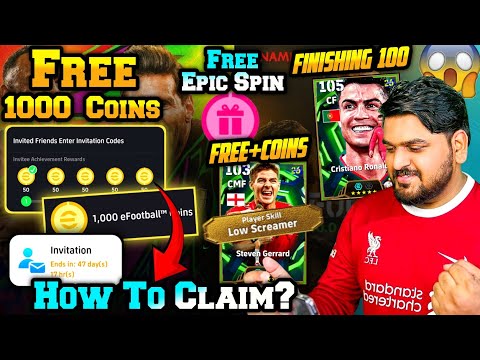 How To Claim Free 1000 Coins, Free Epic Gerrard & Epic Spin In E-Football 26 | 100 Finishing Ronaldo thumbnail
