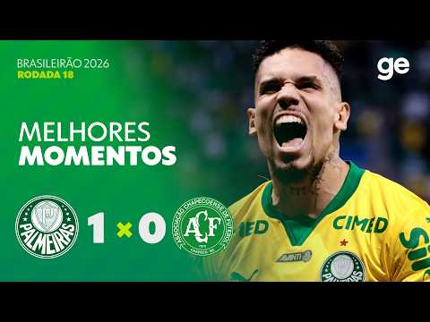 PALMEIRAS 1 X 0 CHAPECOENSE | MELHORES MOMENTOS | 18ª RODADA BRASILEIRÃO 2026 | ge.globo thumbnail