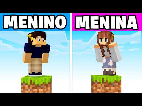 MENINOS vs MENINAS em APENAS 1 BLOCO no MINECRAFT! thumbnail