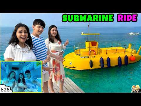 SUBMARINE RIDE | Ep 828 | Day 2 Maldives Travel Vlog | Aayu and Pihu Show thumbnail
