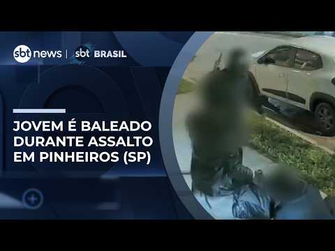 Jovem de 24 anos é baleado por criminosos durante assalto em Pinheiros (SP) | #SBTBrasil thumbnail