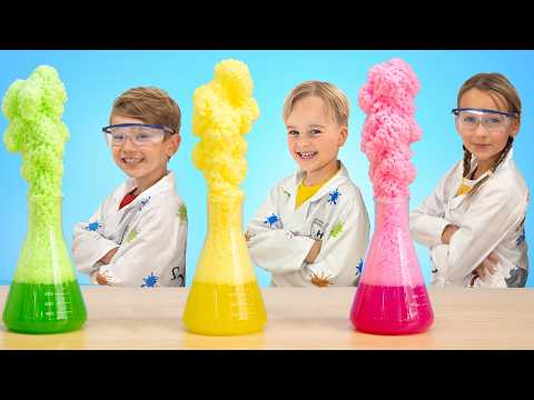 Vlad and Niki Making Giant Bubbles and Magnetic Slimes - Funny Experiments for kids thumbnail