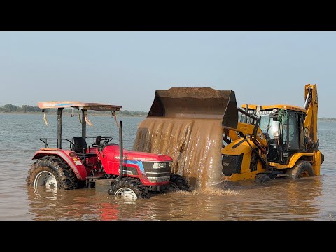 JCB 3dx Washing with Fun | Mahindra Arjun 605 | SML Sartaj HG72 and Tata Truck thumbnail
