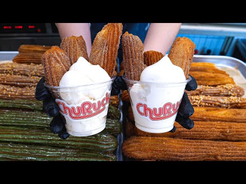 A 30cm churro?! The crunchiest, largest churro I've ever had / Korea Food thumbnail