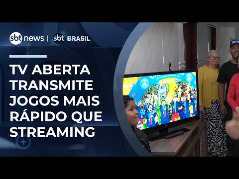 TV aberta transmite jogos mais rápido que streaming; diferença chega a 40 segundos | #SBTBrasil thumbnail