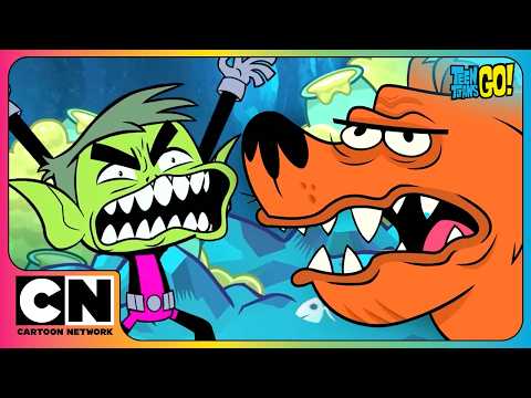 😱 🦖 Funny or SCARY Animals?! 🦈🐻 | Animal Episodes PART 2 | Teen Titans Go! | Cartoon Network Asia thumbnail