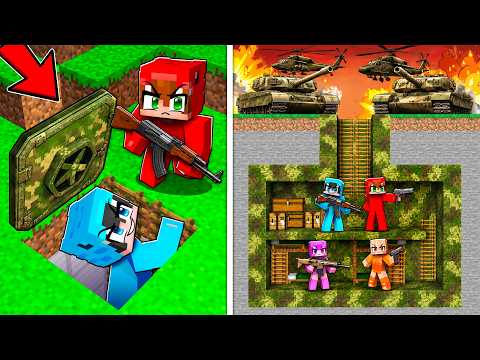 Hicimos un BÚNKER Militar para Sobrevivir a la Guerra en Minecraft thumbnail