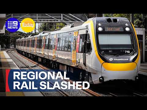 Regional QLD hit with crucial rail service being slashed amid industrial action | 9 News Australia thumbnail