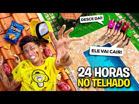 SOBREVIVI NO TELHADO POR 24 HORAS *Deu ruim ! thumbnail