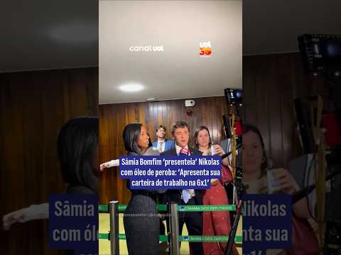Vídeo: Sâmia Bonfim interrompe Nikolas Ferreira e faz protesto com óleo de peroba thumbnail