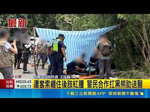 搶救! 近百公斤母黑熊誤踩獵人陷阱受困 遭套索纏住後肢紅腫 警民合作扛黑熊助送醫｜三立新聞網 SETN.com thumbnail