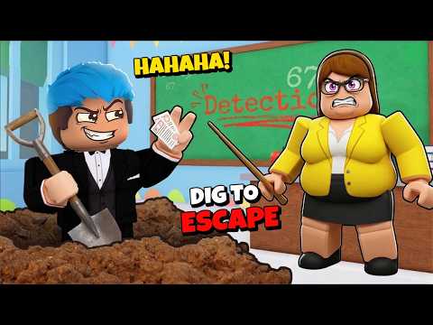 NAG HUKAY AKO HABANG TULOG ANG TEACHER | Roblox | Dig to Escape School thumbnail