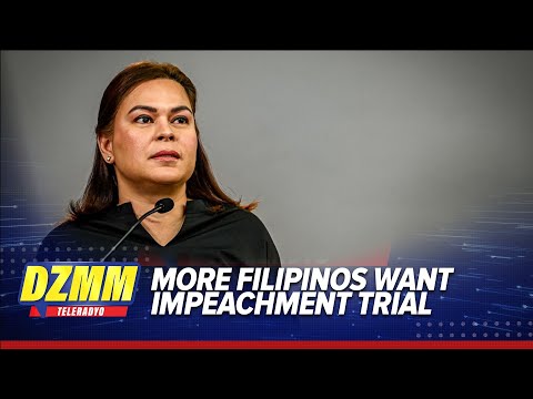 74 pct of Filipinos want impeachment trial vs VP Sara: OCTA Research | DZMM TeleRadyo thumbnail