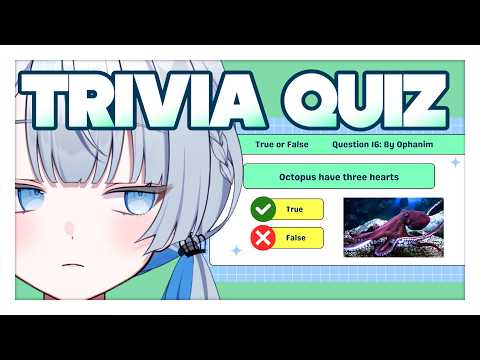 Trivia quiz | Octopus has 5 heart ...?!  -Japanese Vtuber- thumbnail