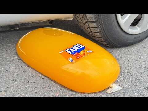 FANTA COCA COLA BALLOON VS CAR, Coca Cola Zero, PowerAde, Fanta, Sprite, Fruko and Mentos Diff Unde thumbnail