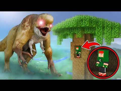 ENCONTREI O DINOSSAURO DISTORCIDO ASSUSTADOR!! SOBREVIVA AO D-REX NO MINECRAFT!! thumbnail
