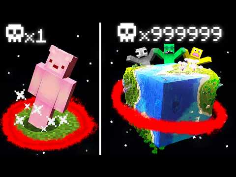 Minecraft, But Deaths = WORLD SIZE thumbnail