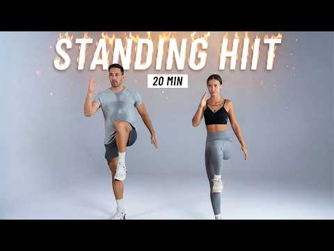 20 MIN CARDIO HIIT WORKOUT - ALL STANDING - Full body, No Equipment, No Repeats thumbnail