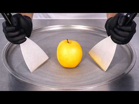 Golden Delicious Apple - Ice Cream Rolls | ASMR thumbnail