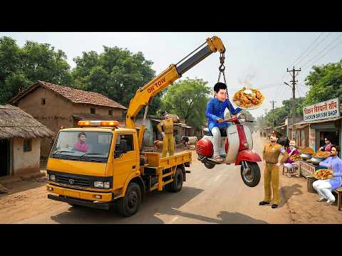 Bike chor vs Police Chor Stealing Police Bike Chicken Biryani Street Food Hindi Kahaniya Moral Story thumbnail