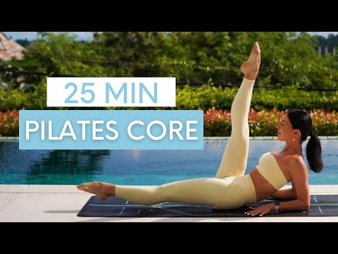 25 MIN PILATES CORE & ABS WORKOUT || Moderate to Intermediate Pilates (No Equipment) thumbnail