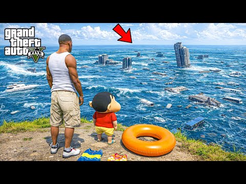 GTA 5: Franklin & Shinchan Trapped in a Biggest Tsunami!? | GTA 5 Bangla Gameplay thumbnail