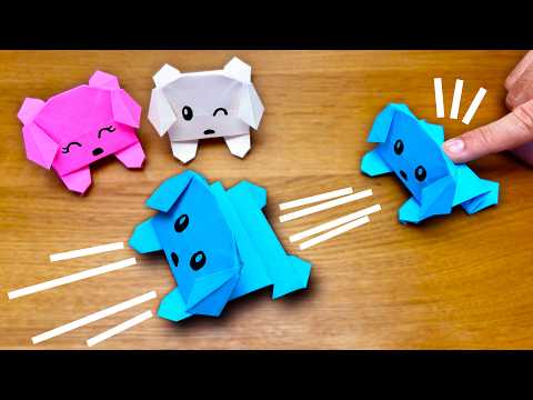 Origami Jumping Paper Dog | Fun & Easy Toy 🐶 thumbnail
