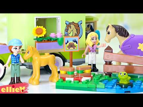 Horse and baby foal trailer but new FROGGIE! Lego Friends build & review thumbnail