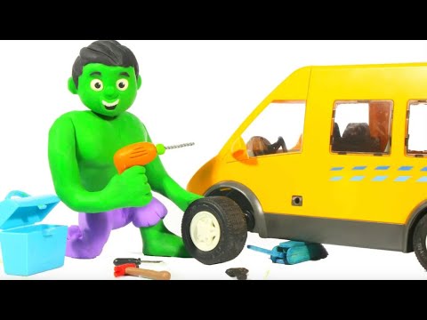 Superhero Fixes The School Bus ★ Stop Motion Cartoons thumbnail