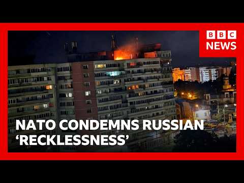 Russian drone hits Romanian apartment block | BBC News thumbnail