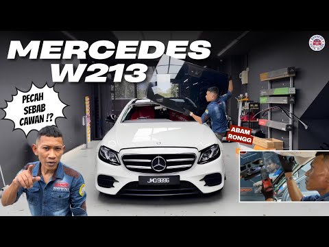 CERMIN KERETA PECAH SEBAB CAWAN !? | Mercedes Benz E-Class (W213) Windscreen Replacement  thumbnail