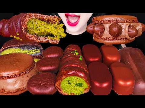 ASMR DUBAI CHOCOLATE ICE CREAM 두바이 소라빵 찰떡파이 아이스크림 먹방 MUKBANG, EATING thumbnail