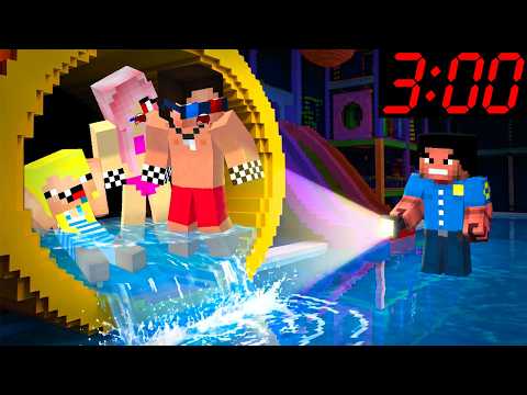 ?ЗРЯ МЫ ОСТАЛИСЬ В АКВАПАРКЕ НОЧЬЮ В МАЙНКРАФТ! ШЕДИ МЕН MINECRAFT thumbnail