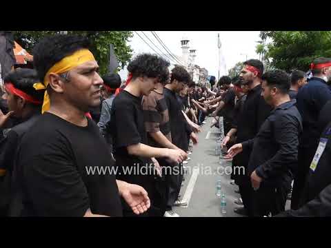 Muslim community mourning during Ashura procession on Old Delhi streets thumbnail