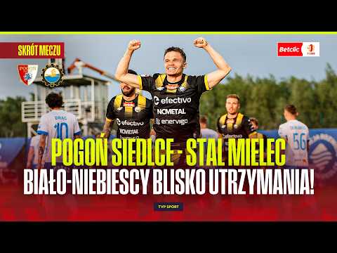 SKRÓT: POGOŃ SIEDLCE– STAL MIELEC. UTRZYMANIE CORAZ BLIŻEJ! BETCLIC 1 LIGA - 33. KOLEJKA thumbnail