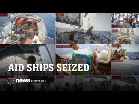 Footage shows Israeli navy boarding aid vessel bound for Gaza thumbnail