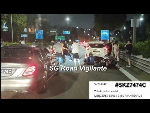 29may2026  #SKZ7474C mercedes c180 change lane cut queue & hit lane splitting motorcyclist thumbnail