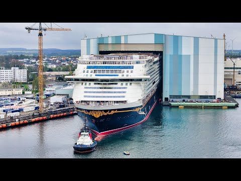Big Ship Launch: Float Out of Cruise Ship DISNEY ADVENTURE in Wismar thumbnail