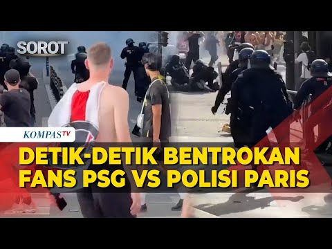 Bentrok! Fans PSG Vs Polisi di Paris saat Nonton Bareng Final Liga Champions UEFA Lawan Arsenal thumbnail