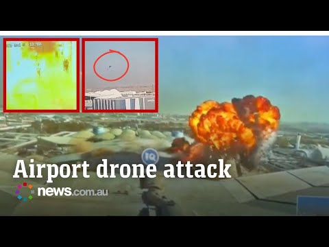 CCTV shows moment drone struck Kuwait airport thumbnail