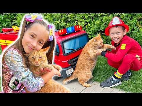 Sofia saved a kitten from a fire! Fun adventures of children with kittens thumbnail