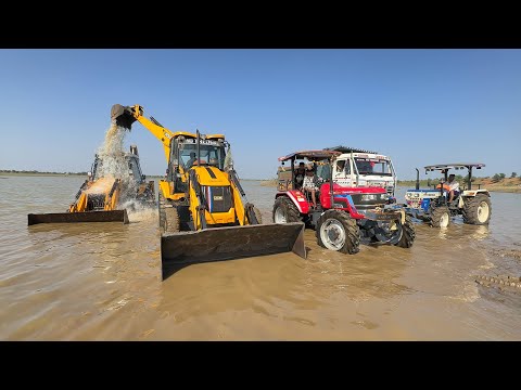 Washing My Tractors in Deep Mud | Swaraj 744 | Mahindra Arjun 605 with JCB Truck thumbnail
